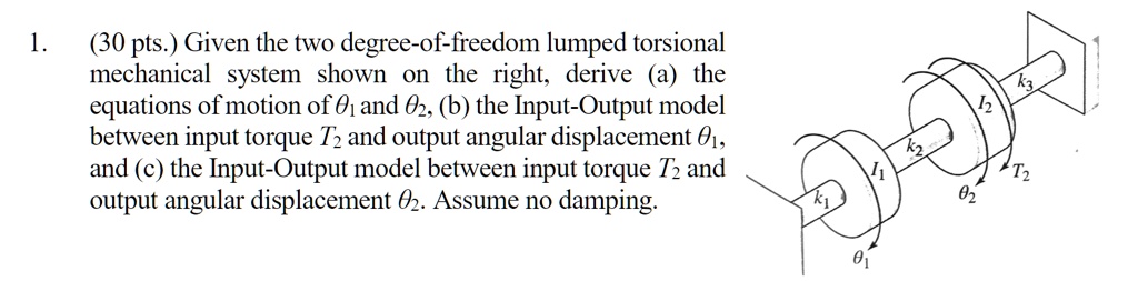 SOLVED: (30 pts.) Given the two-degree-of-freedom lumped torsional ...