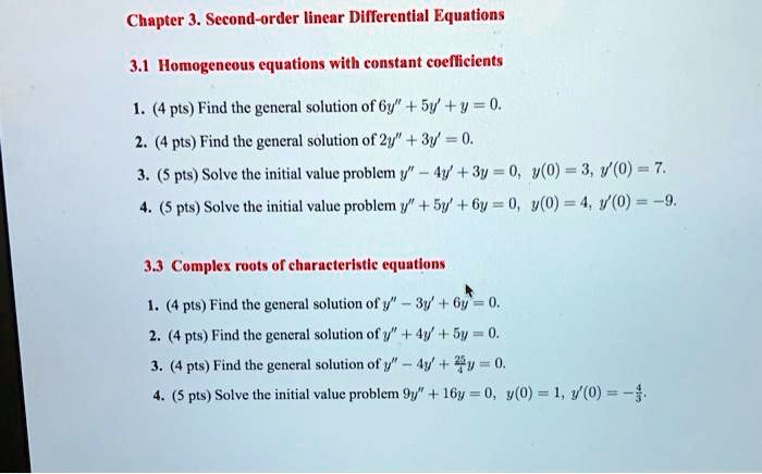 chapter 3 second order linear differential equations 31 homogeneous ...