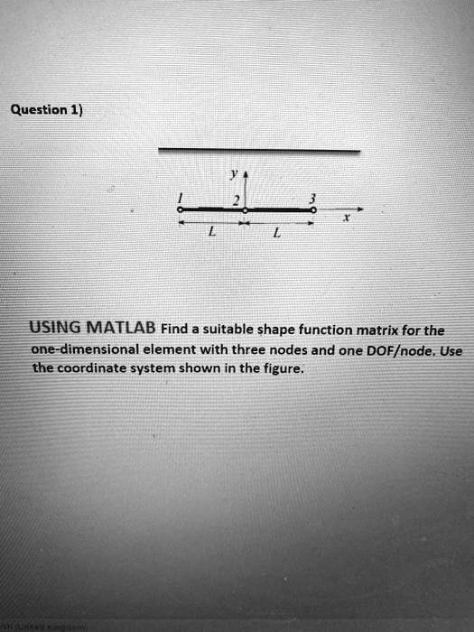 [GET ANSWER] Question 1) USING MATLAB Find a suitable shape function ...