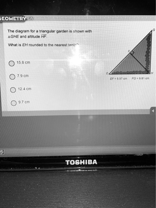 SOLVED Geometry The diagram for a triangular garden is shown with