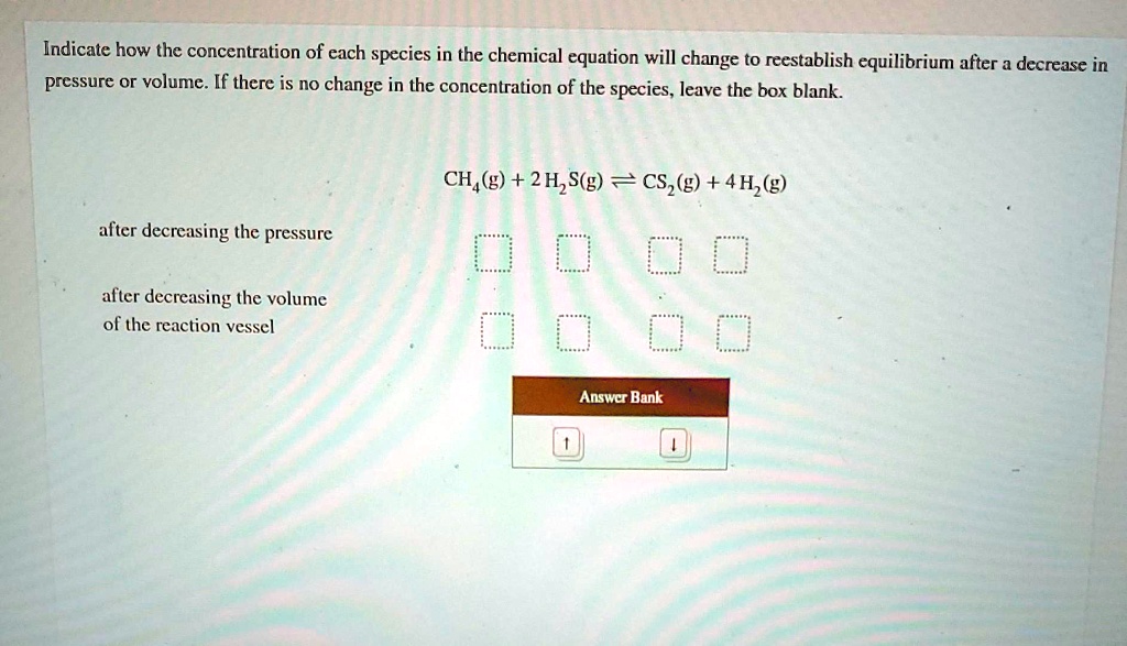 SOLVED Indicate how the concentration of each species in the