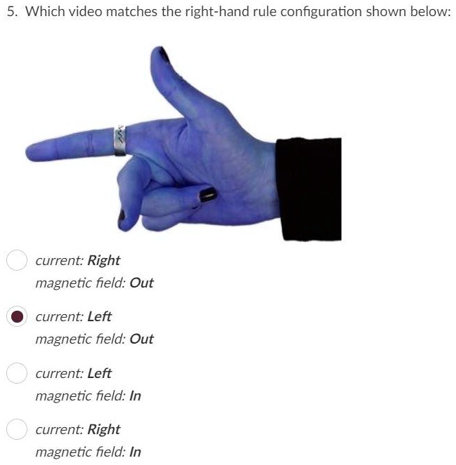 Right Hand Configuration Examples Which video matches the right hand rule configuration shown...