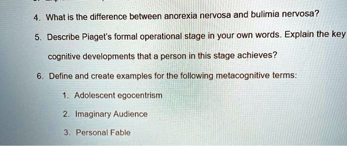 SOLVED 4. What is the difference between anorexia nervosa and