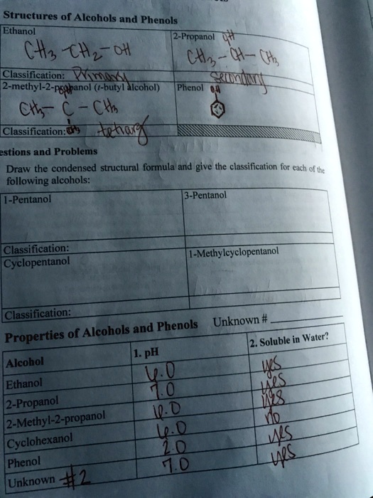 SOLVED Structures of Alcohols and Phenols Ethanol 2Propanol Chn Chzot