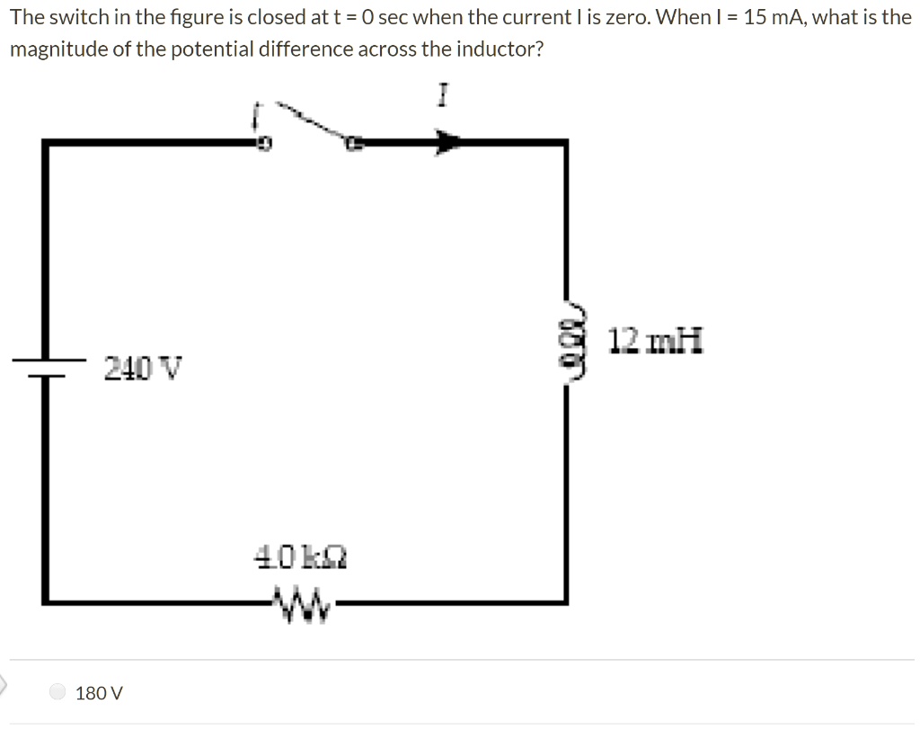 SOLVED The switch in the figure is closed at t = 0 sec when the