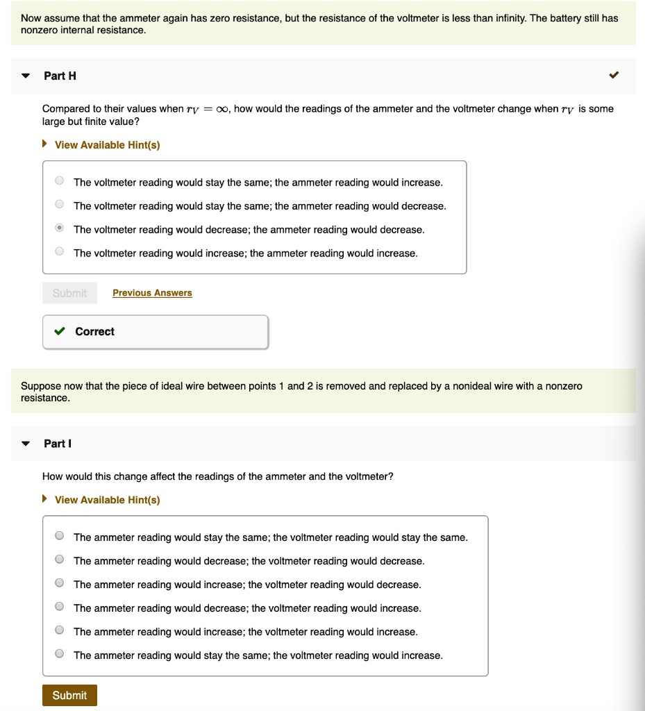 SOLVED Now assume that the ammeter again has zero resistance, but the