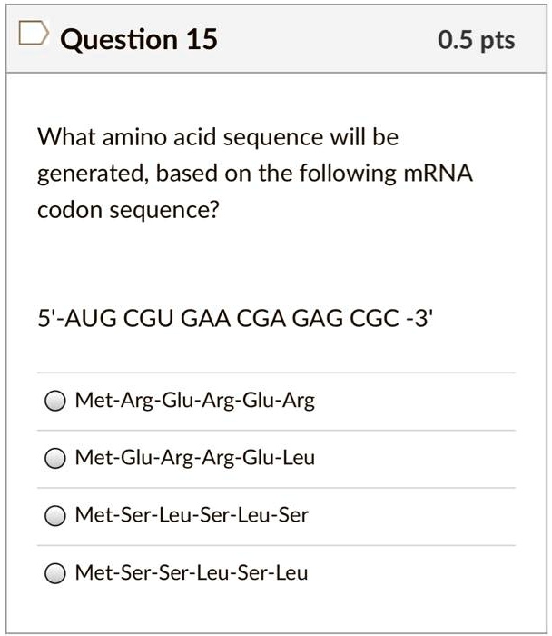 SOLVED What amino acid sequence will be generated, based on the