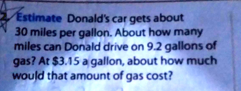 SOLVED Please help me look at the picture. Estimate Donald s car