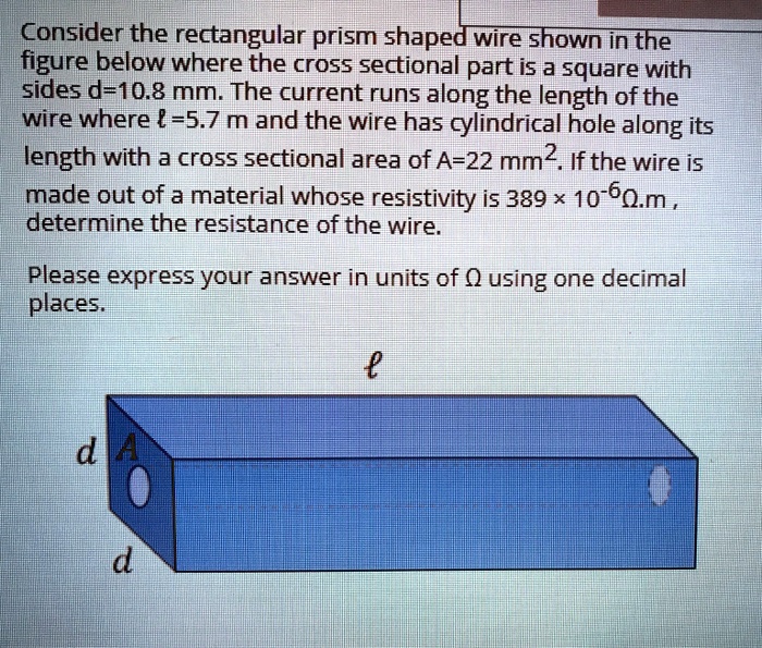 consider the rectangular prism shaped wire shown in the figure below ...