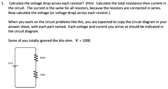 Solved Calculate The Voltage Drop Across Each Resistor Hint Calculate The Total Resistance 9383