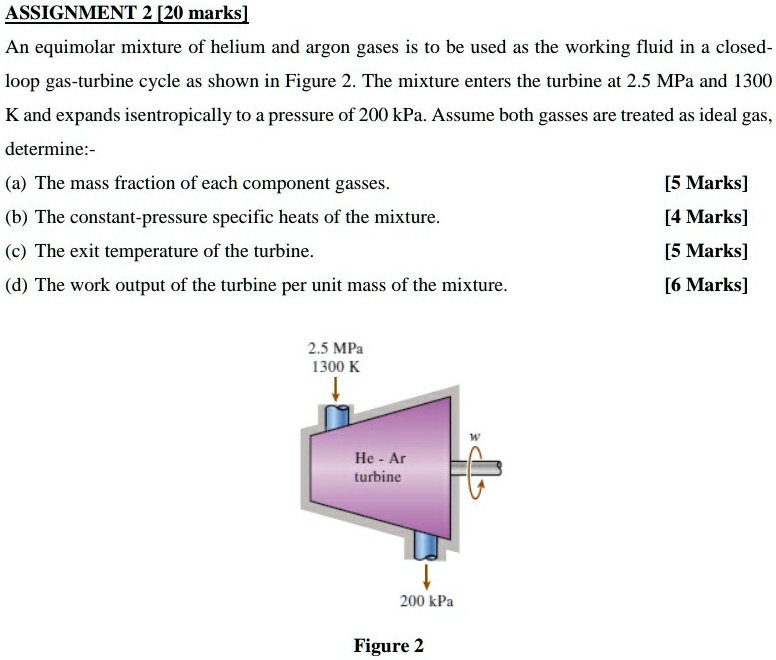 Solved Assignment 2 [20 Marks] An Equimolar Mixture Of Helium And