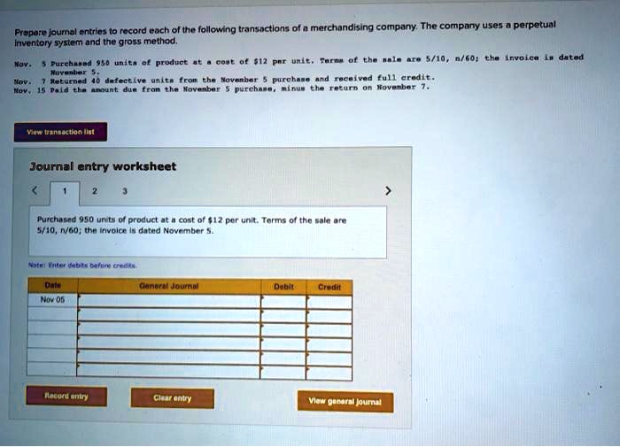 SOLVED Prepare journal entries to record each of the following transactions of a merchandising
