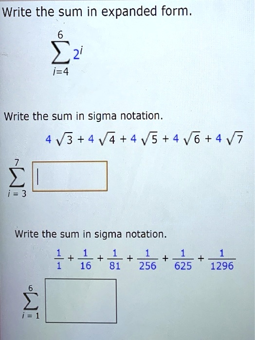 Write The Sum In Expanded Form