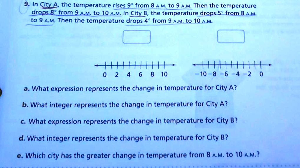 9 In City A The Temperature Rises 9 From 8 Am To 9 Am Then The ...