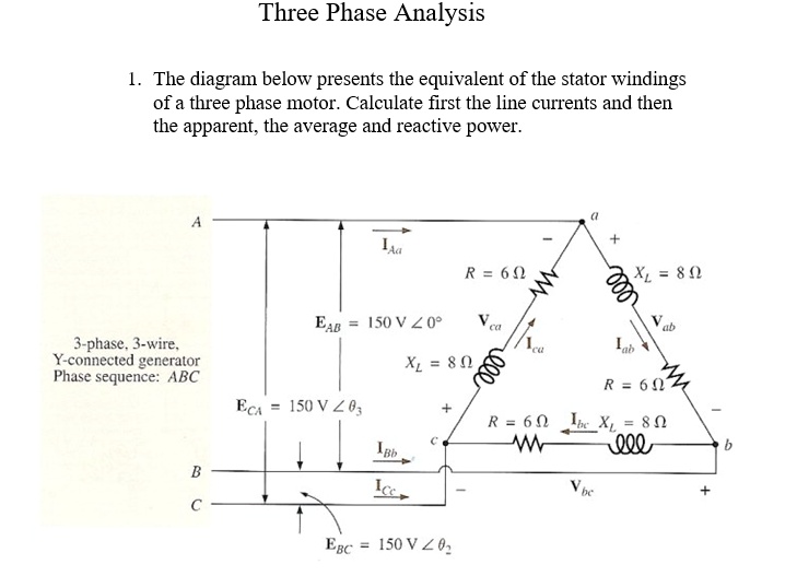 SOLVED The diagram below presents the equivalent of the stator windings of a threephase motor