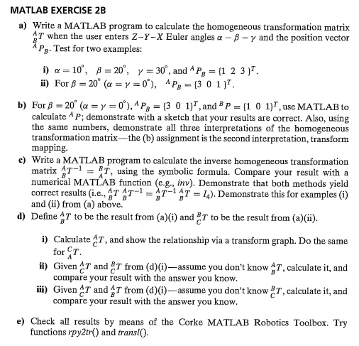 SOLVED: MATLAB EXERCISE 2B a) Write a MATLAB program to calculate the ...