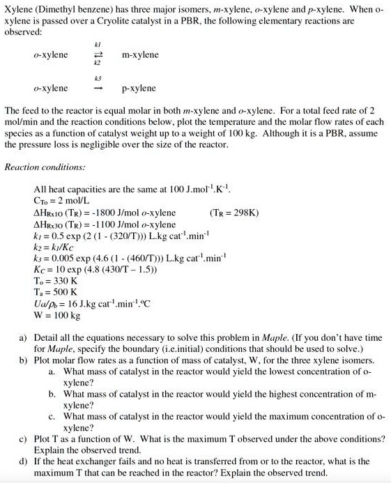 Xylene (Dimethyl benzene) has three major isomers: m-xylene, o-xylene ...