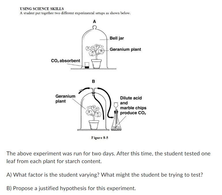 SOLVED: USING SCIENCE SKILLS A Student Put Together Two Different ...