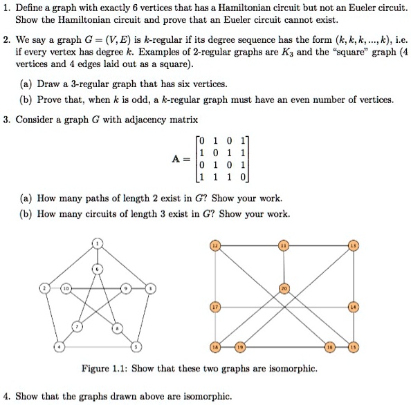 SOLVED: Define a graph with exactly vertices that has a Hamiltonian ...