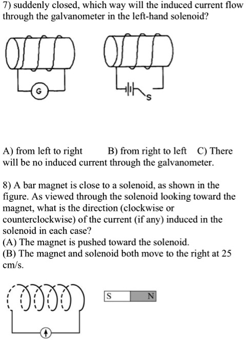SOLVED: 7) If the left-hand solenoid suddenly closes, which way will ...