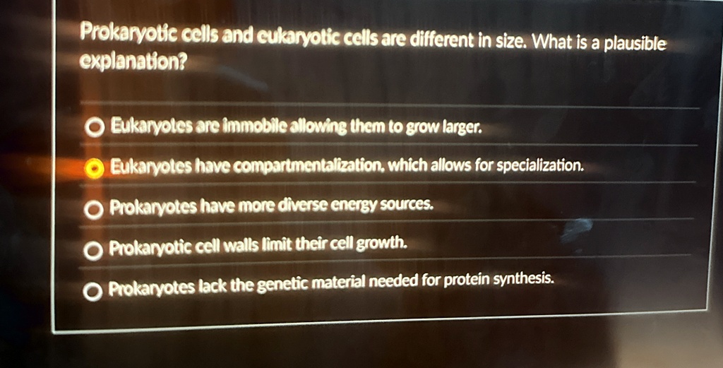 Prokaryotic cells and eukaryotic cells are different in size. What is a ...