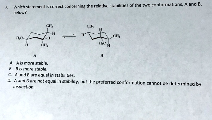 SOLVED: Which Statement Is Correct Concerning The Relative Stabilities ...