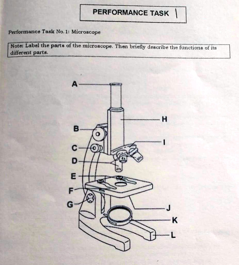 Simple Microscope Labellingtask PERFORMANCE TASK | Performance Task No. 1: Microscope Note:...