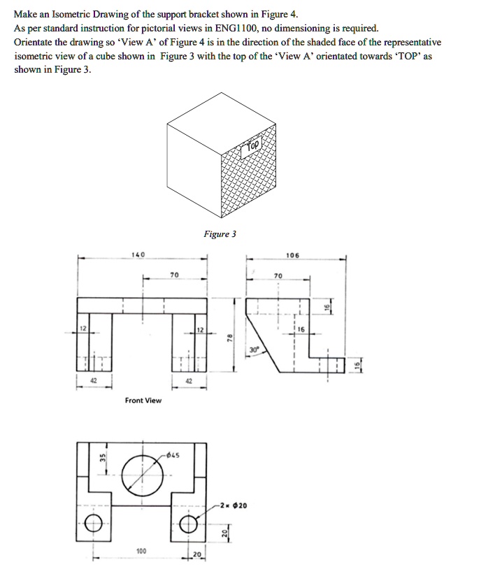 SOLVED: Using a 2D CAD package, undertake the drawing as per the ...