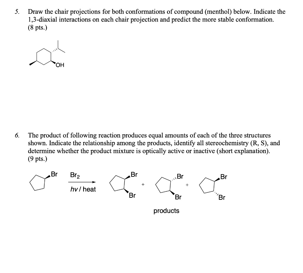 SOLVEDDraw the chair projections for both conformations of compound