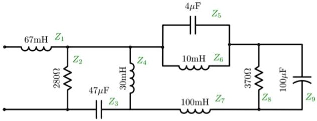 SOLVED: Calculate the impedance of each element in the circuit below ...
