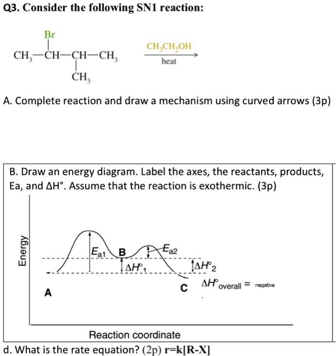 SOLVED:03. Consider the following SNI reaction: Br CH CH,OH heat CH;~CH ...