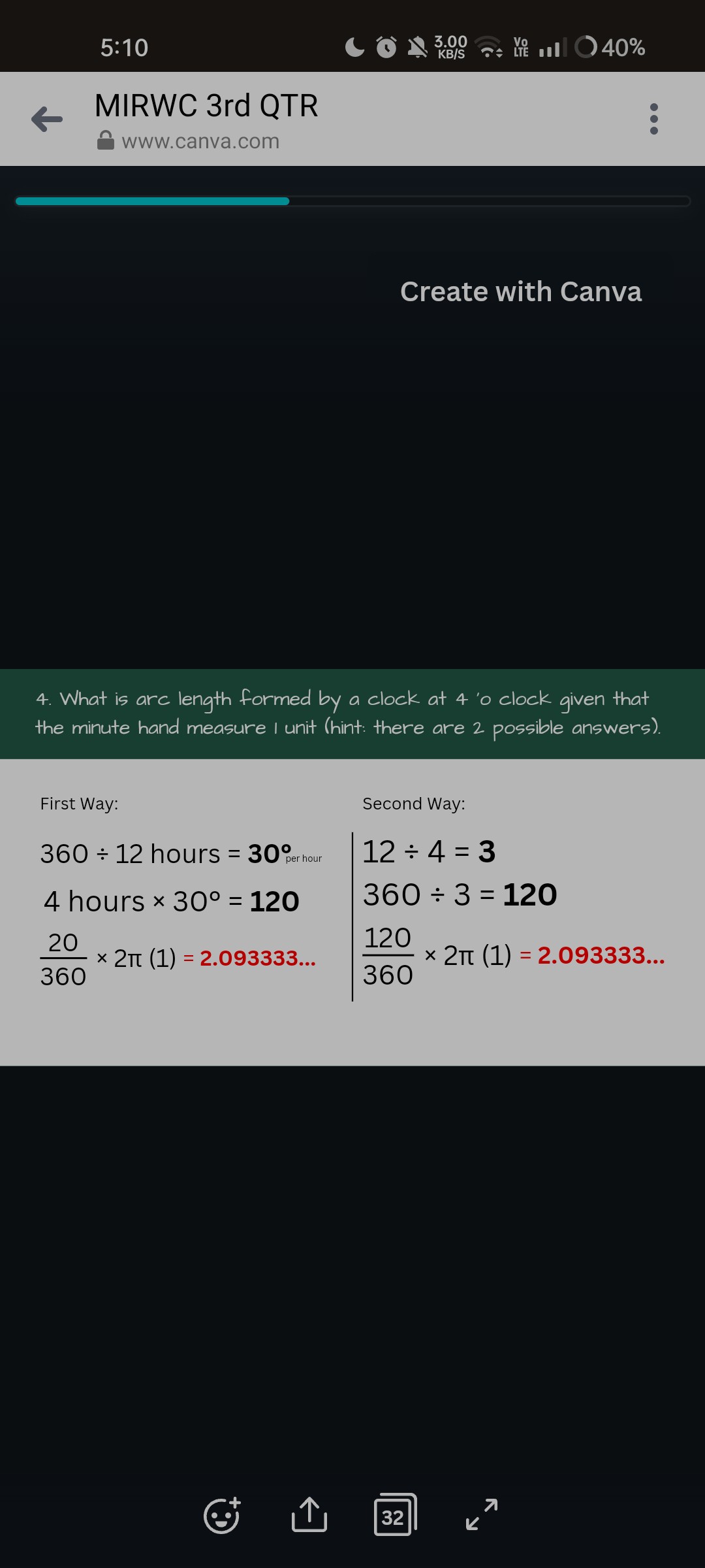 SOLVED: - MIRWC 3rd QTR nww.canva.com Create with Canva 4. What is arc ...