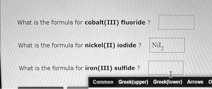 SOLVED: I can't figure the rest out. What is the formula for cobalt(III ...