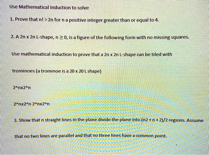 use mathematical induction to solve 1 prove that n zn for n a positive ...