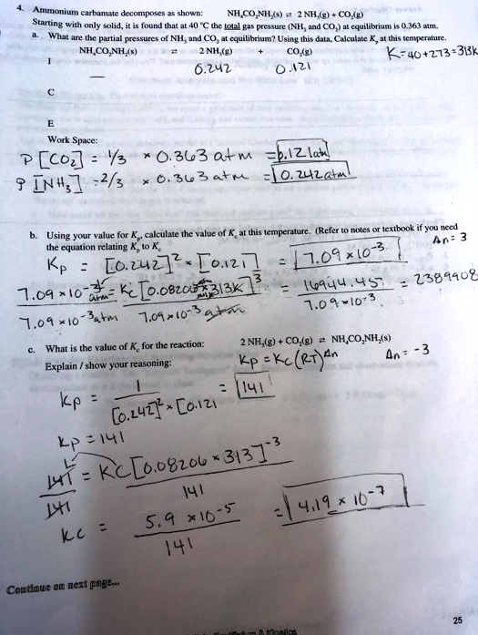 Solved Ammoniu Cwrbimale Dccampu E Shown Nh Conhs Nh G Cojg Statting With Only Solid It Is Found That At 40 A The Alel Gas Pressure Nh And Cow Cquilibrium Is 0 J63