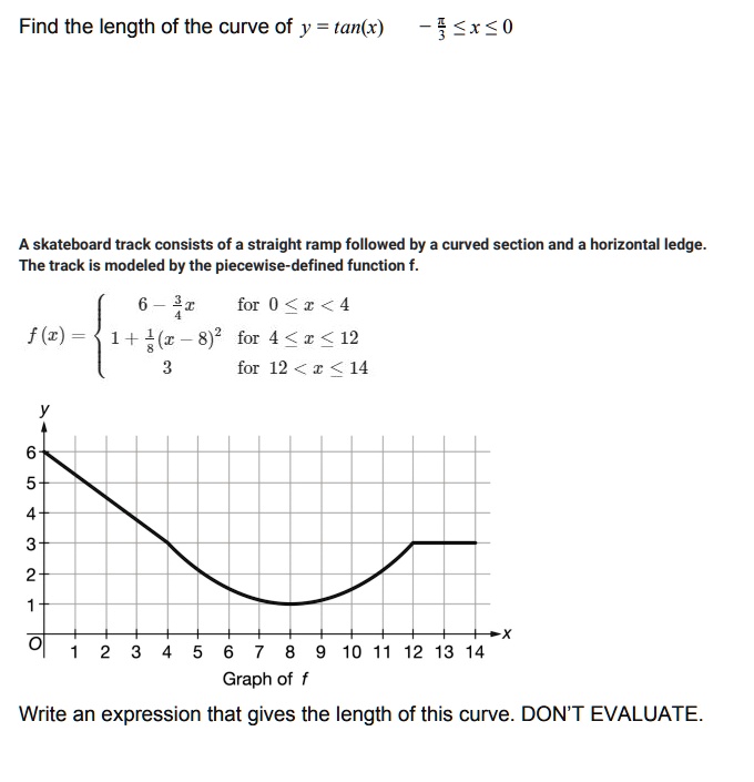 SOLVED Find the length of the curve of y = tan(x) J