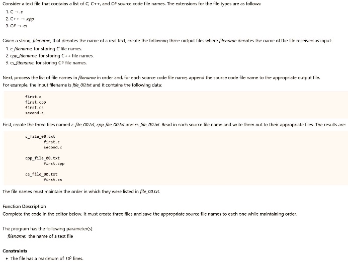 SOLVED: c++ language, I need the code in half an hour Consider a text ...