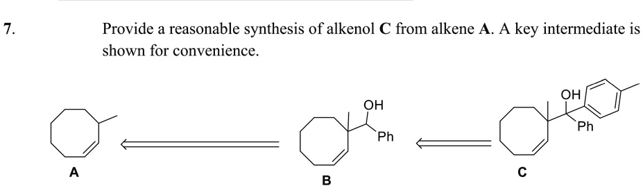 Alkenol Examples provide a reasonable synthesis of alkenol c from alkene a key ...