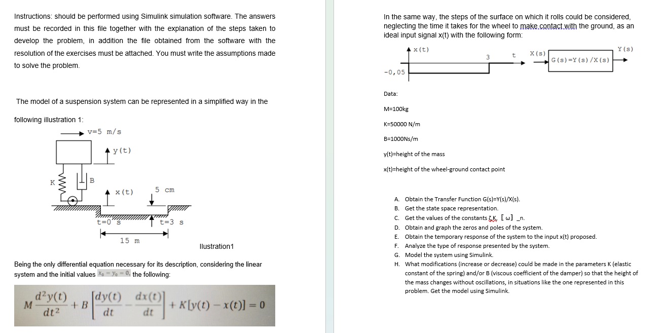 SOLVED: Instructions: should be performed using Simulink simulation ...
