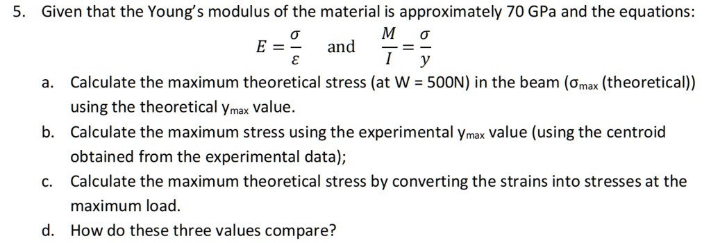 [GET ANSWER] 5. Given that the Young's modulus of the material is ...