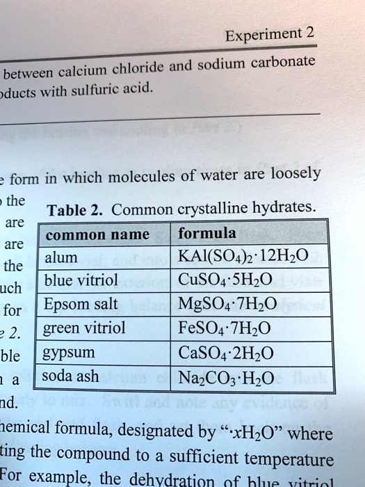 SOLVED Experiment 2 Reaction between calcium chloride and sodium