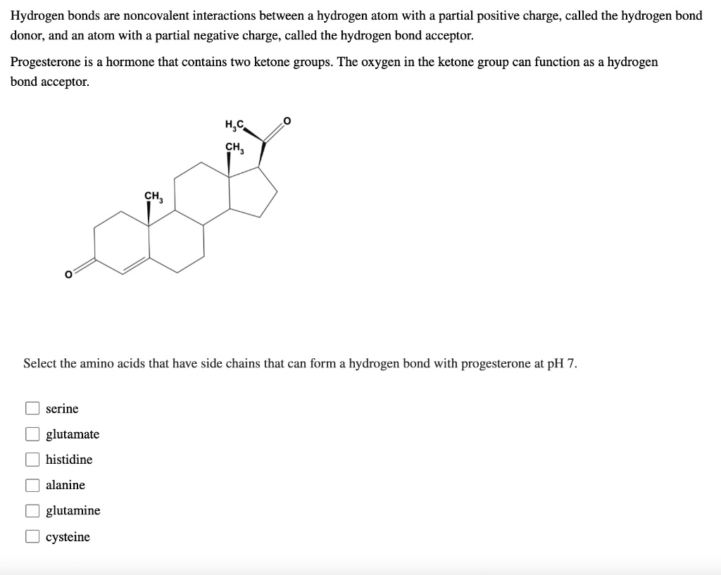 SOLVED Hydrogen bonds are noncovalent interactions between a hydrogen