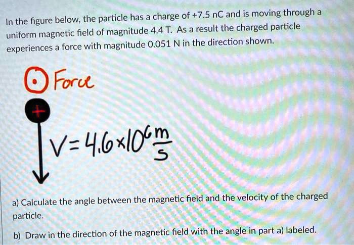 SOLVED: In the figure below, the particle has a charge of +7.5 nC and ...