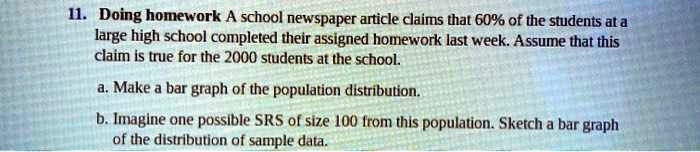 doing homework a school newspaper article claims that 60