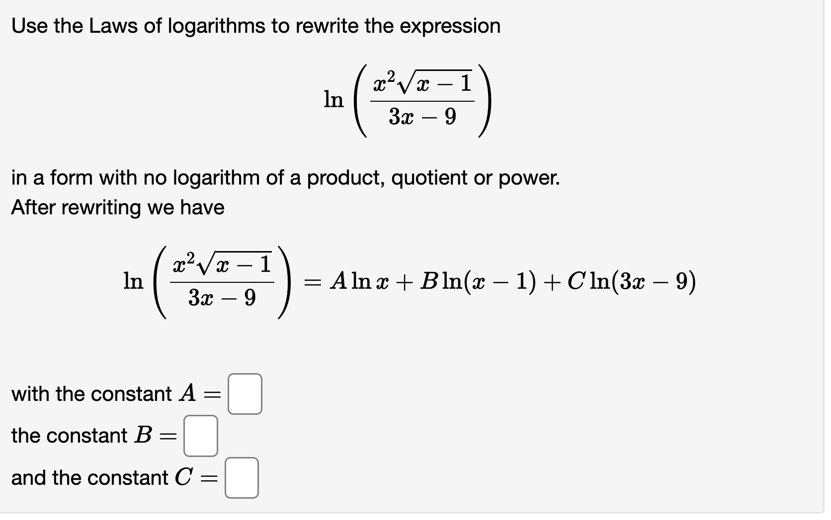 solved-use-the-laws-of-logarithms-to-rewrite-the-expression-ln