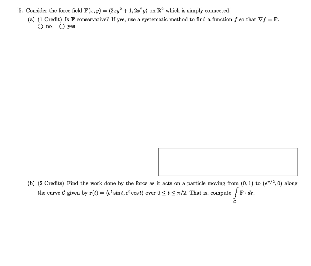 Work done by a force field along a circle image