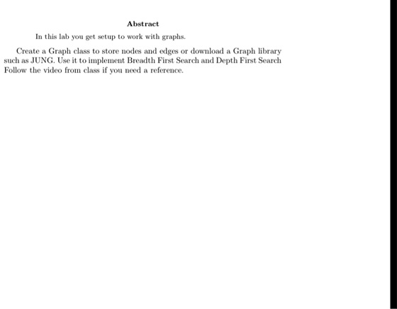 abstract in this lab you get setup to work with graphs create a graph ...