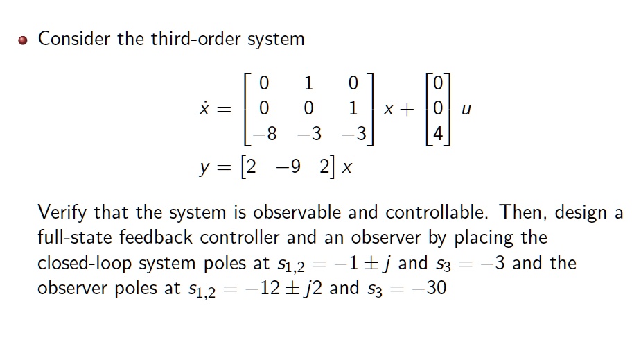 consider the third order system x 0 x 8 53 53 y 2 9 2x verify that the ...