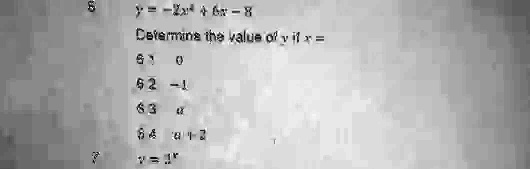 y = -2x^2 + 6x - 8
Determine the value of y if x =