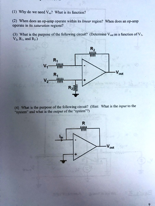 SOLVED 1. Why do we need V? What is its function? 2. When does an op